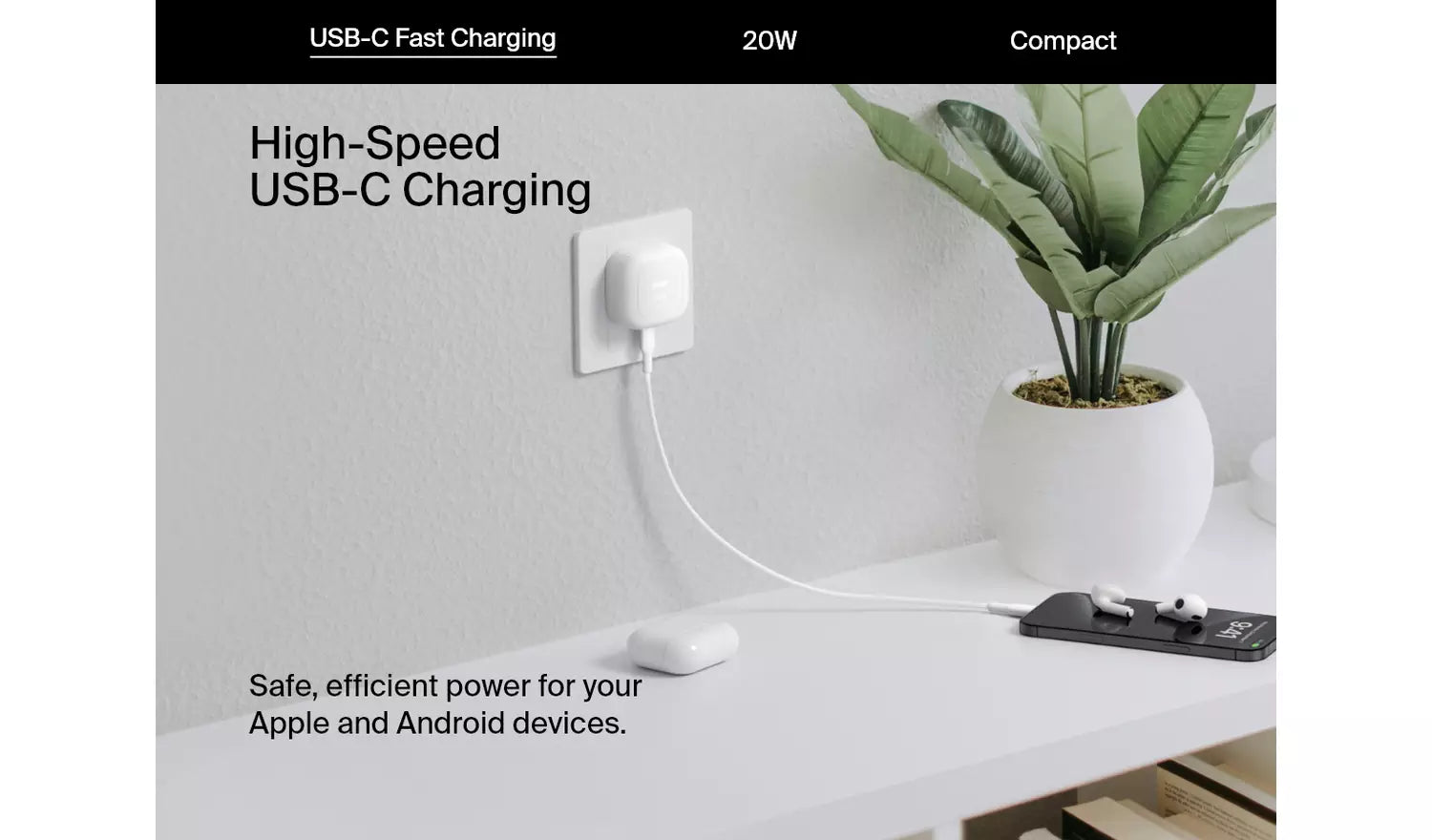 BELKIN Boost Charge 20W USB Type-C Wall Charger White