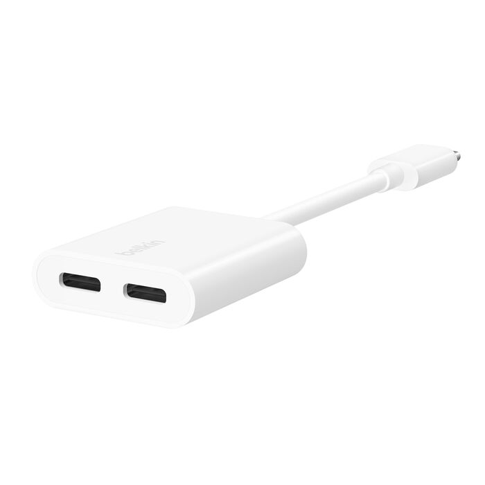 Belkin Rockstar USB-C Audio + Charge Adapter, Headphone Adapter w/USB-C 60W White