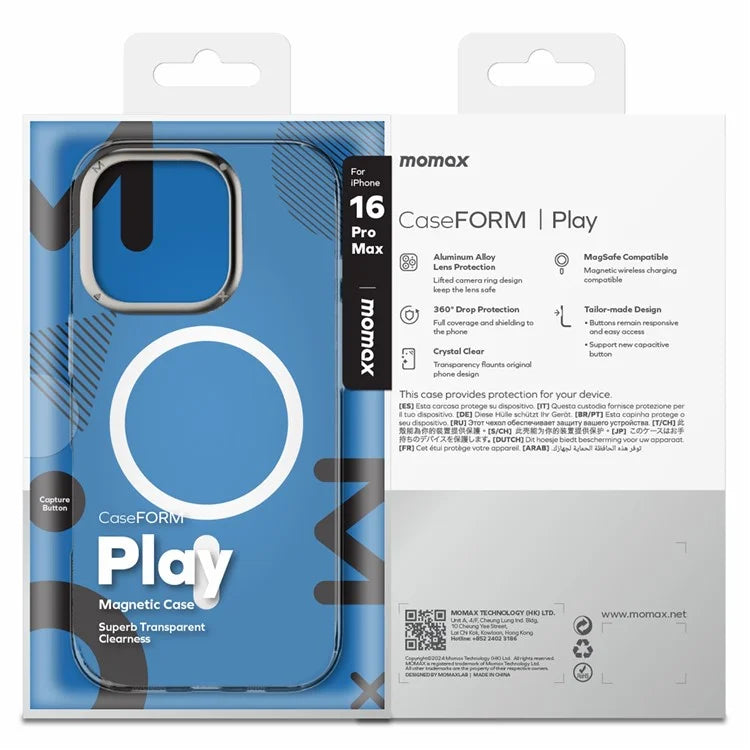 MOMAX CLEAR MAGNETIC CASE FOR IPHONE 16 PRO 6.3