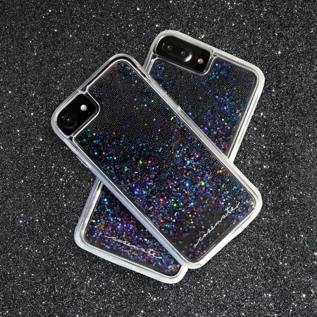 Case-Mate - iPhone 7 Case - Waterfall - Cascading Liquid Glitter - for iPhone 7 / 6s / 6 - Black