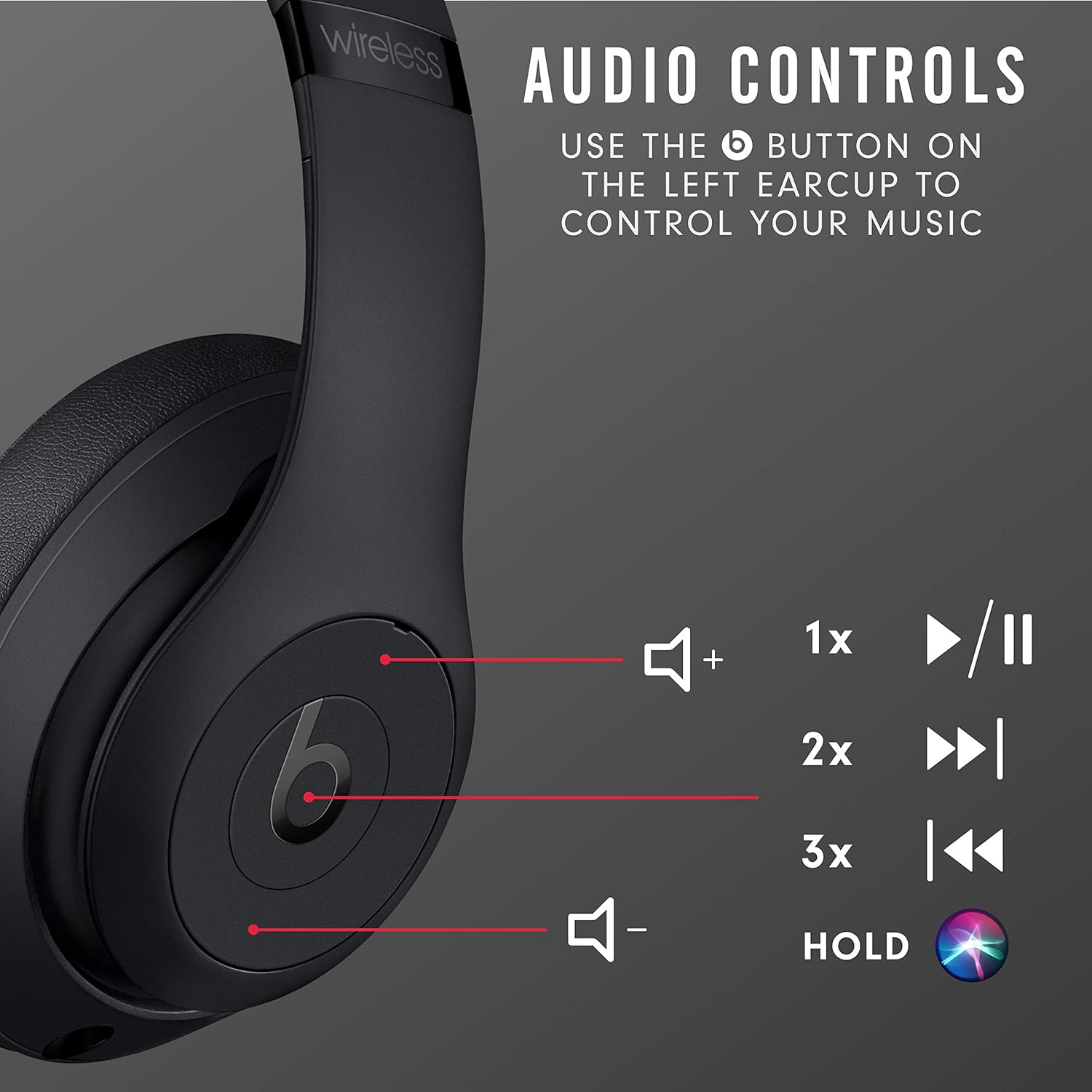 Beats Studio3 Wireless Noise Cancelling Over-Ear Headphones Matte Black