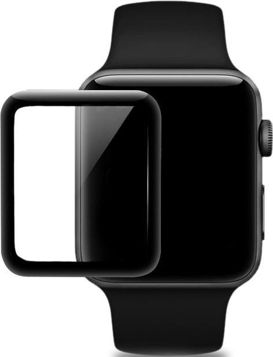 4D GLASS SERIES Glass 9H Screen Protector Full Curved Apple Watch Series 1 / 2 / 3 (38mm) - Transparent / Black