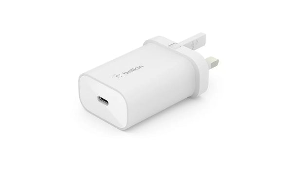 شاحن حائط Belkin Boost Charge 25W USB-C PD PPS أبيض