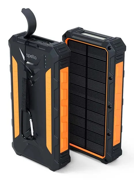 Spello 24000mAh Solar Power Bank With Qi wireless charging