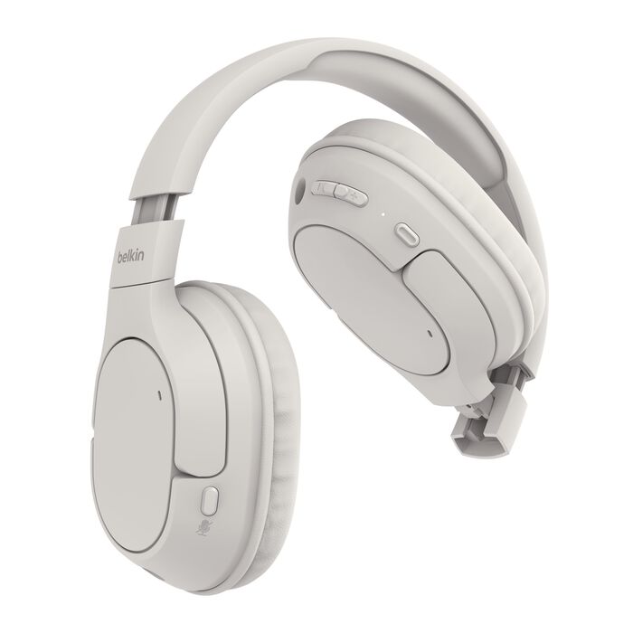 سماعات رأس لاسلكية محيطية من Belkin Sound form باللون الأبيض 