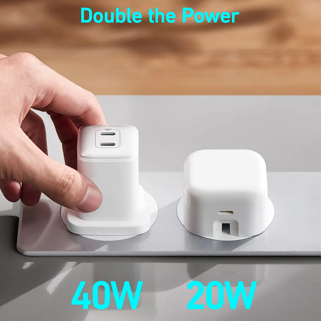 40 Watt Dual-Port USB Type-C Wall Charger, Anker A2038K21 White
