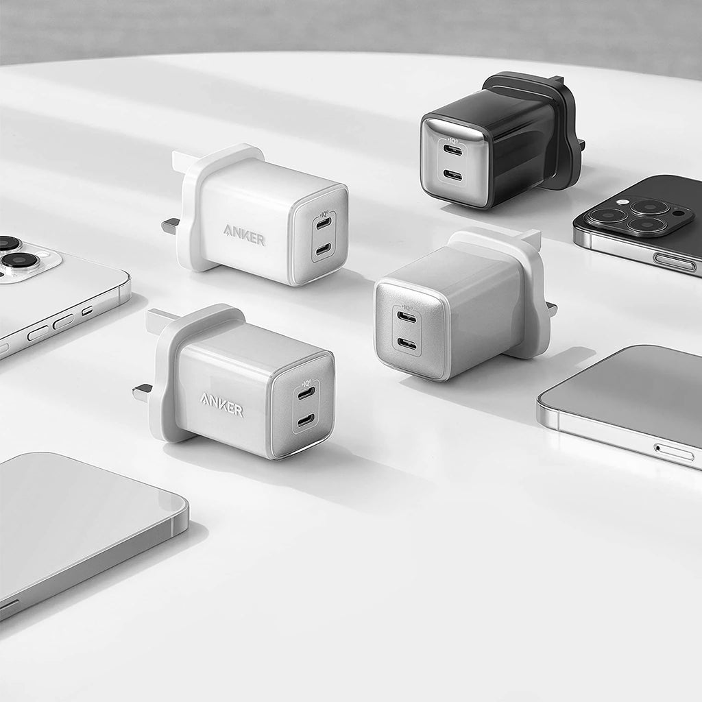 40 Watt Dual-Port USB Type-C Wall Charger, Anker A2038K21 White