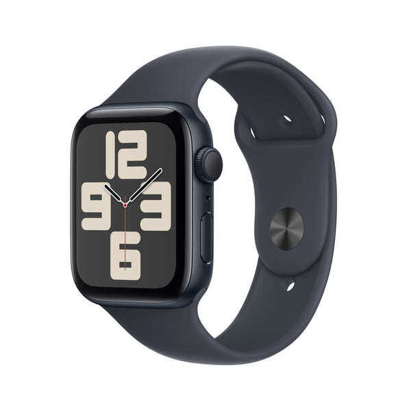 ساعة Apple Watch SE GPS مقاس 40 مم، هيكل من الألومنيوم منتصف الليل مع سوار رياضي منتصف الليل - مقاس صغير/متوسط