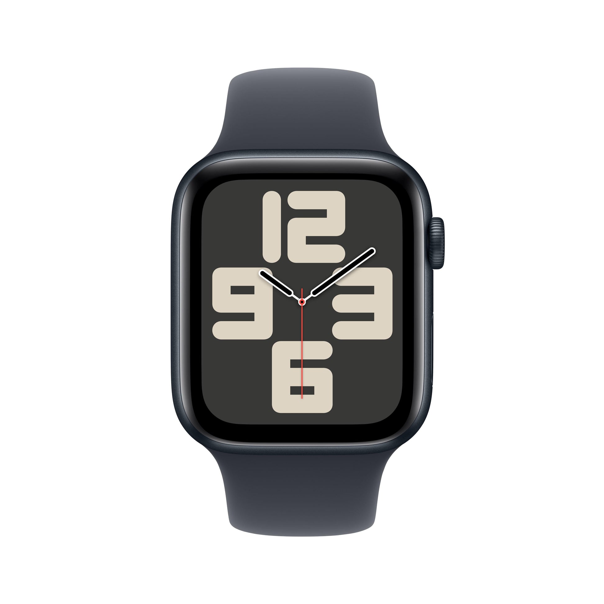 ساعة Apple Watch SE GPS مقاس 40 مم، هيكل من الألومنيوم منتصف الليل مع سوار رياضي منتصف الليل - مقاس صغير/متوسط