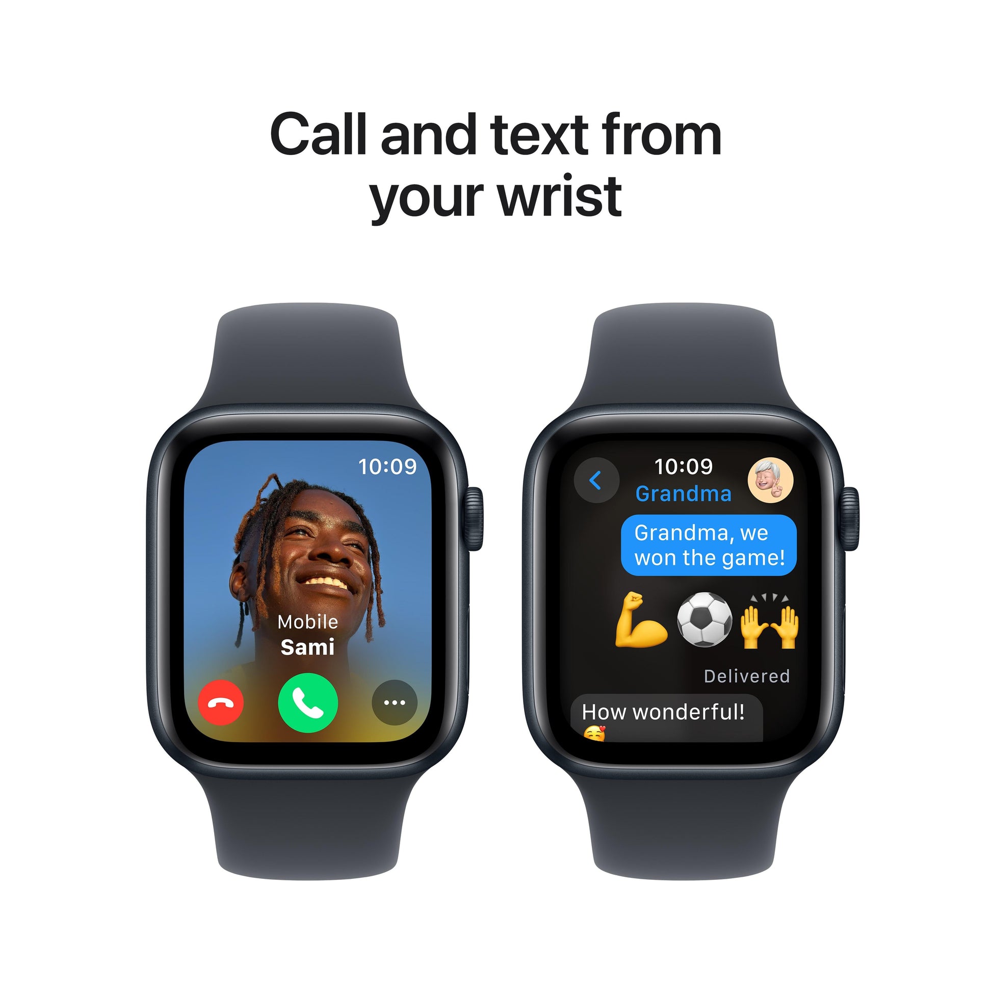 ساعة Apple Watch SE GPS مقاس 40 مم، هيكل من الألومنيوم منتصف الليل مع سوار رياضي منتصف الليل - مقاس صغير/متوسط