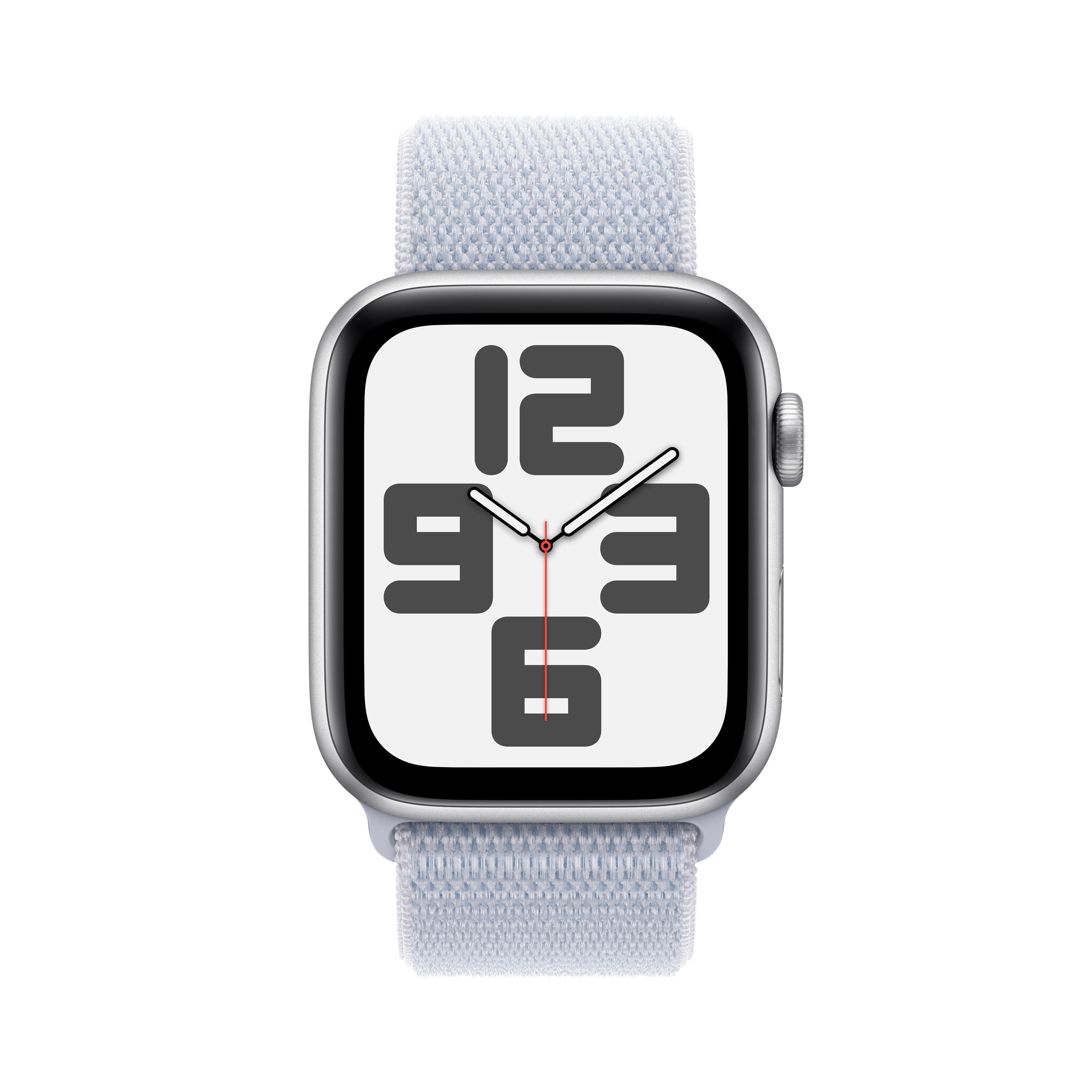 Apple Watch SE GPS 40mm Silver Aluminium Case with Blue Cloud Sport Loop - One Size