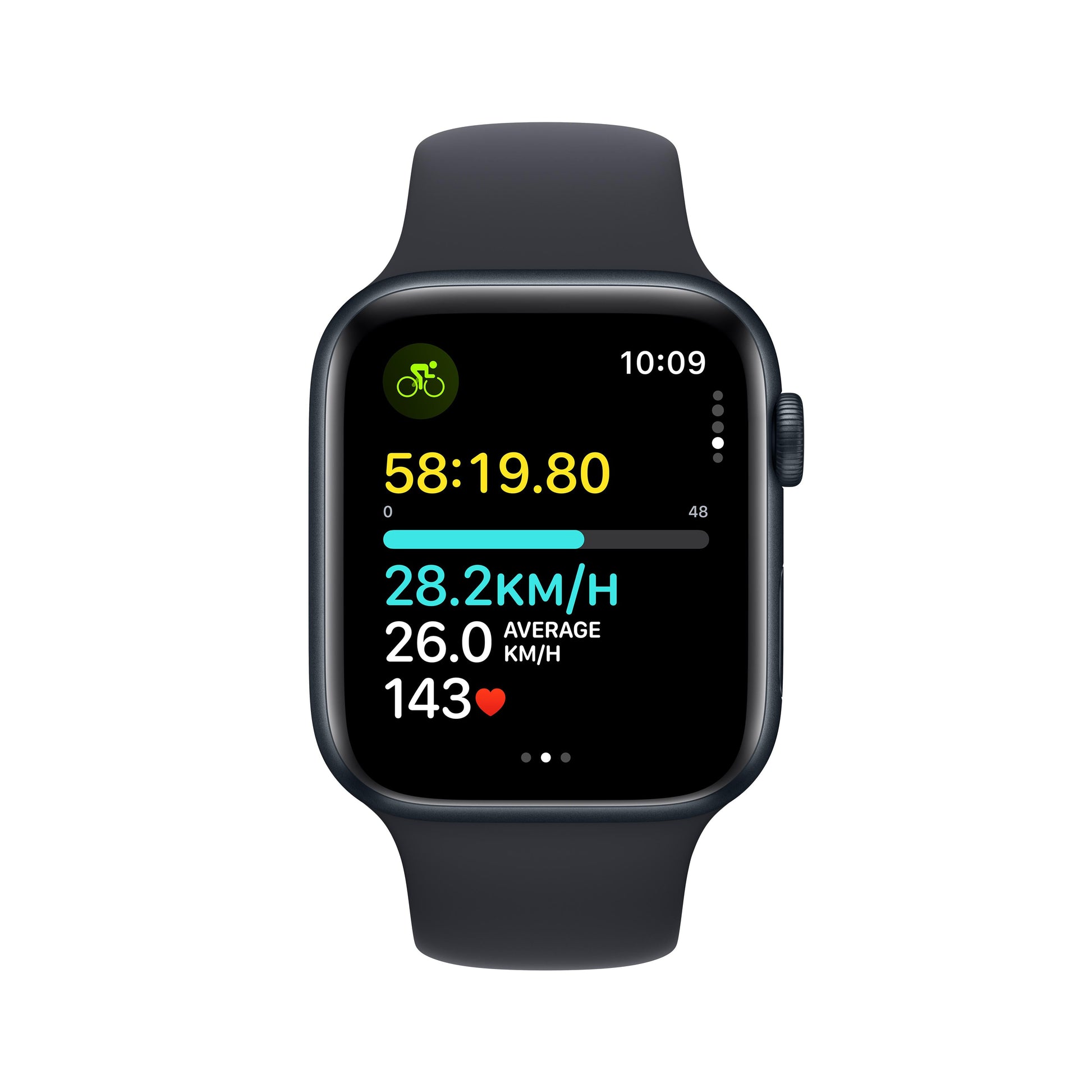 Apple Watch SE GPS 44mm Midnight Aluminium Case with Midnight Sport Band - M/L