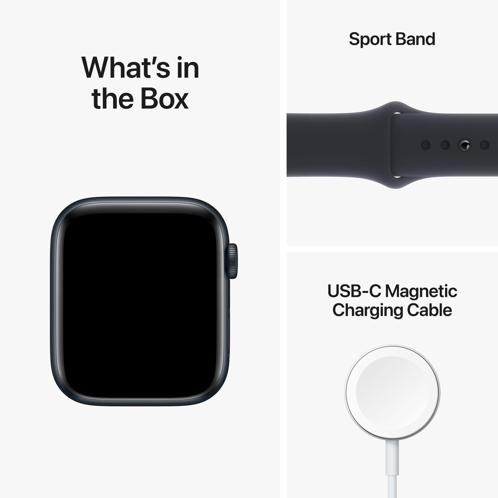 ساعة Apple Watch SE (الجيل الثاني) GPS الذكية مقاس 44 مم مع هيكل من الألومنيوم الليلي وسوار رياضي ليلي - مقاس متوسط/كبير 