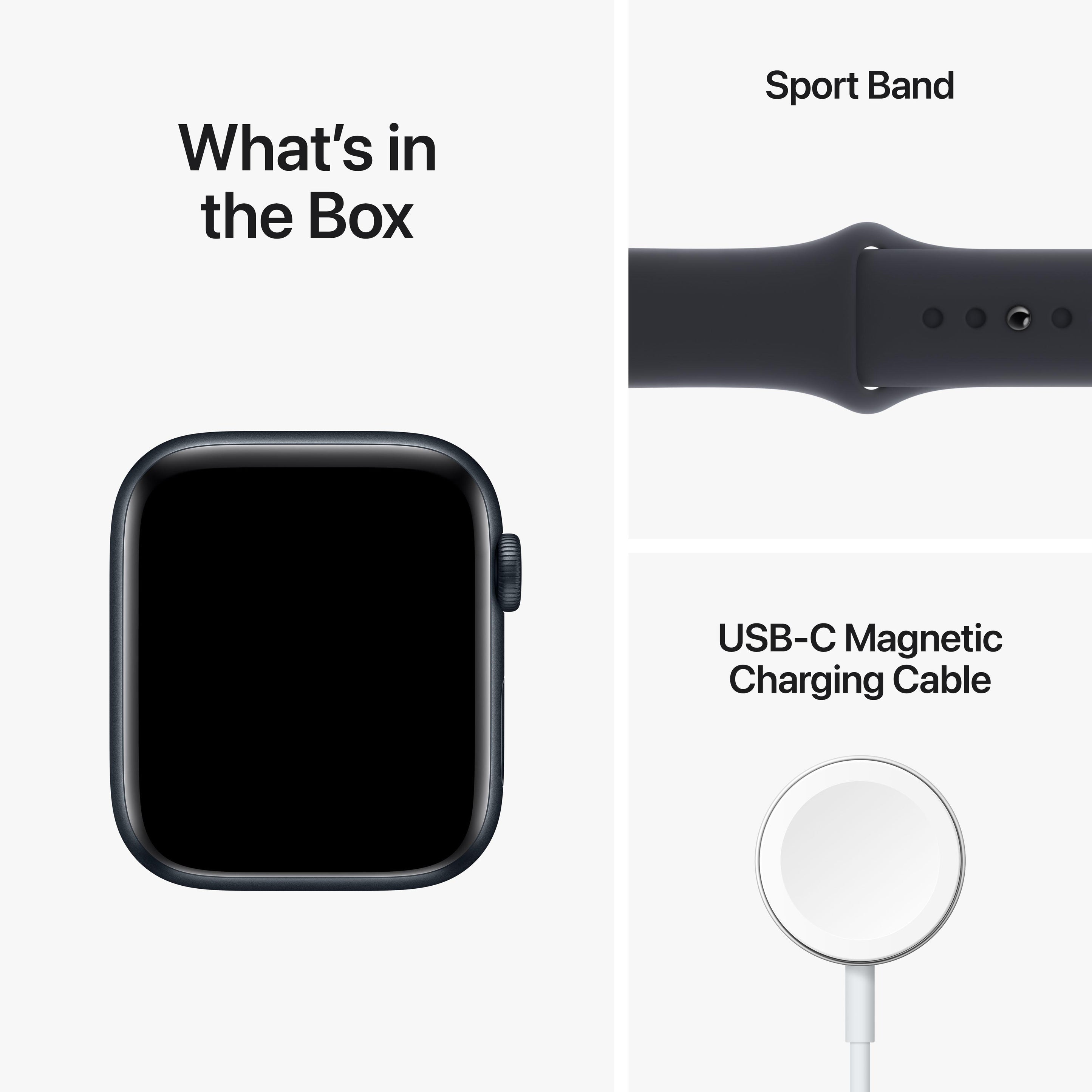 Apple Watch SE 2022 GPS 44mm Midnight Aluminum Case with Midnight Sport Band Regular