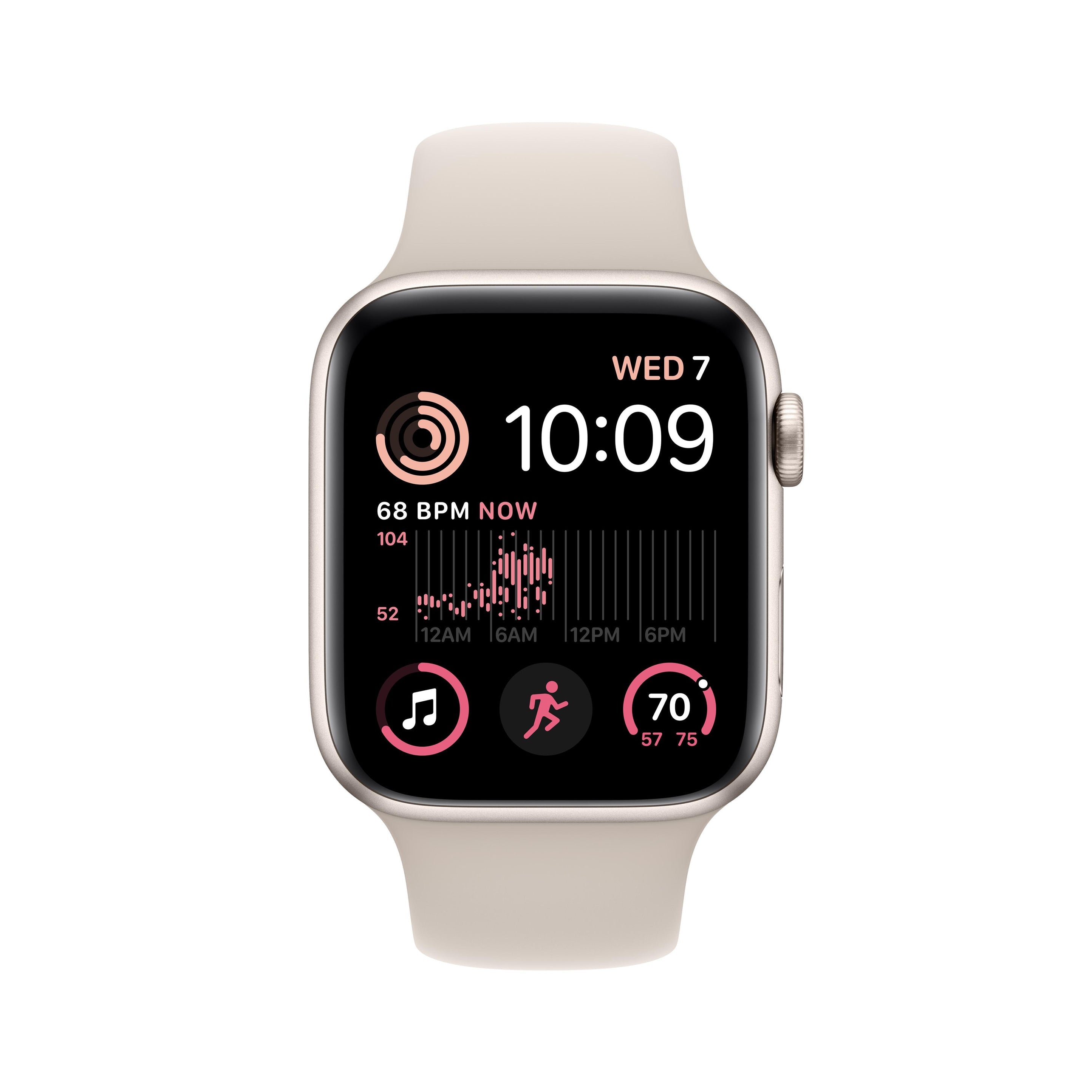 Apple Watch SE 2022 GPS 44mm Starlight Aluminum Case with Starlight Sport Band