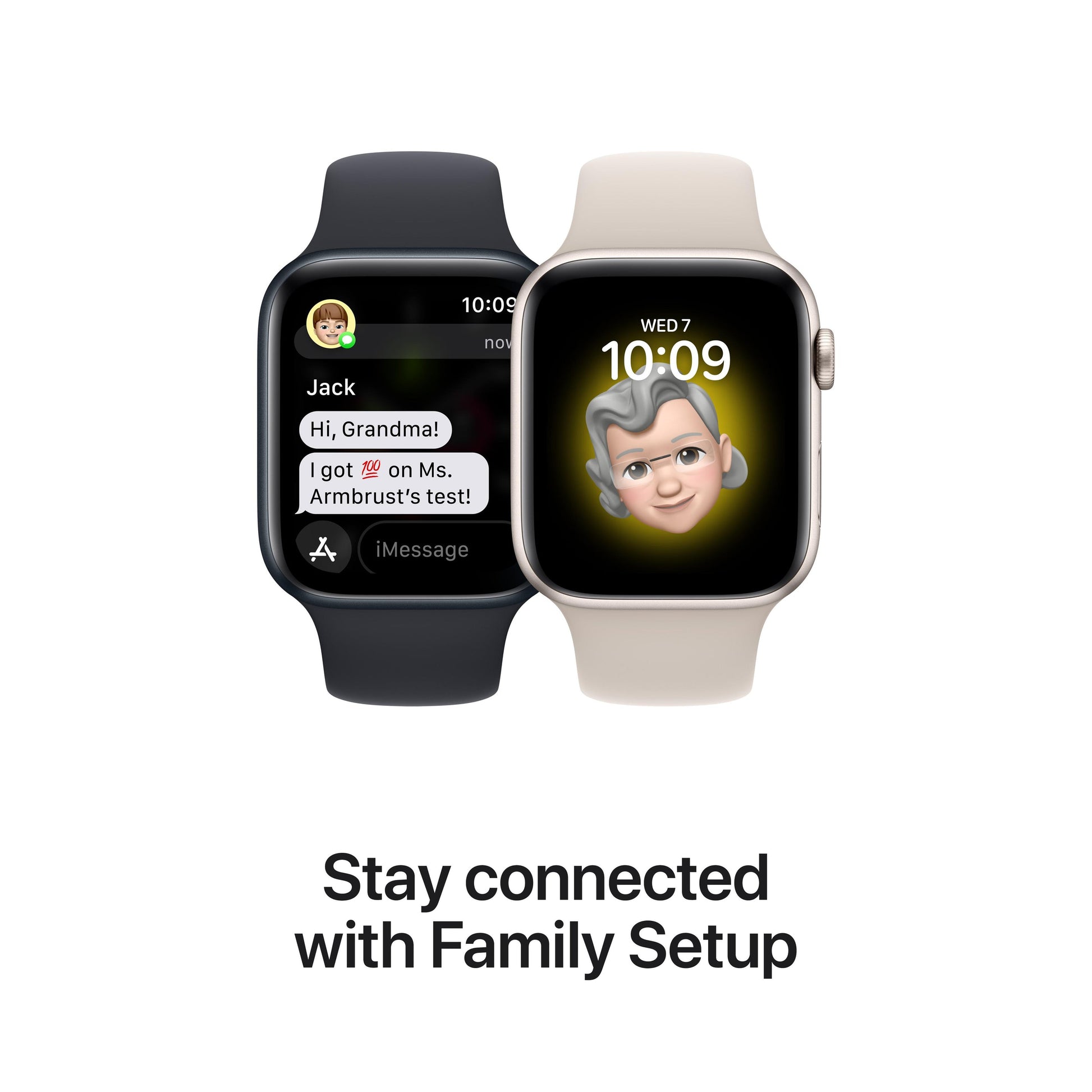 ساعة Apple Watch SE 2022 GPS مقاس 44 مم مع هيكل Starlight من الألومنيوم وسوار Starlight الرياضي 