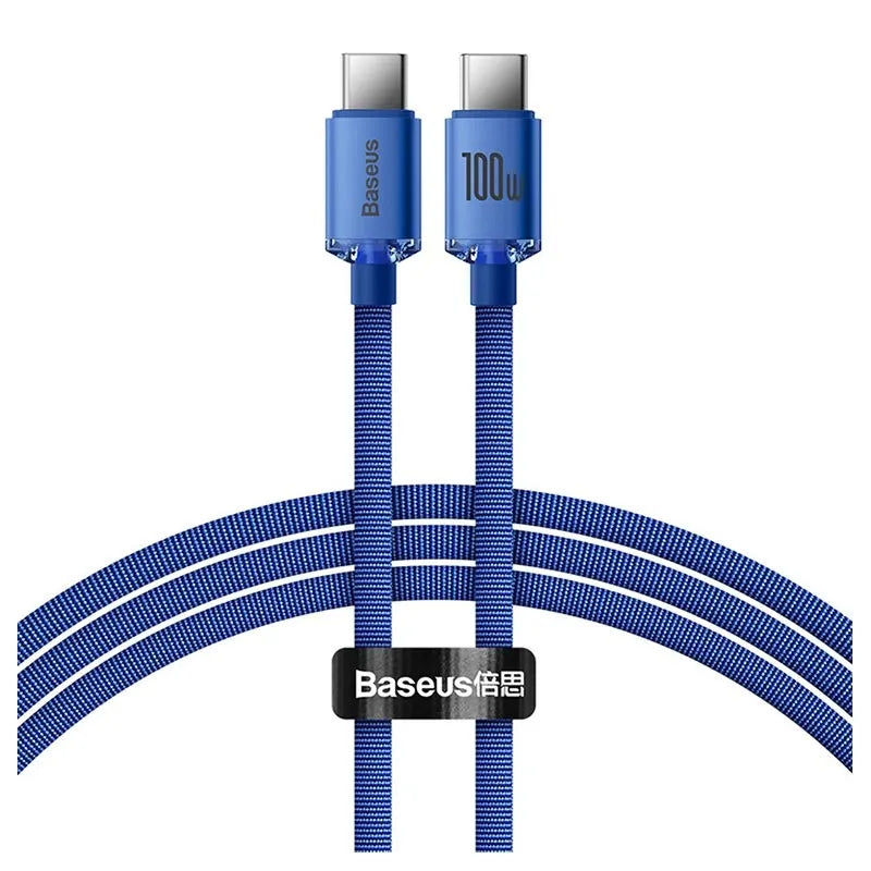 Baseus Crystal Shine USB-C / USB-C Cable CAJY000703 - 2m - Blue