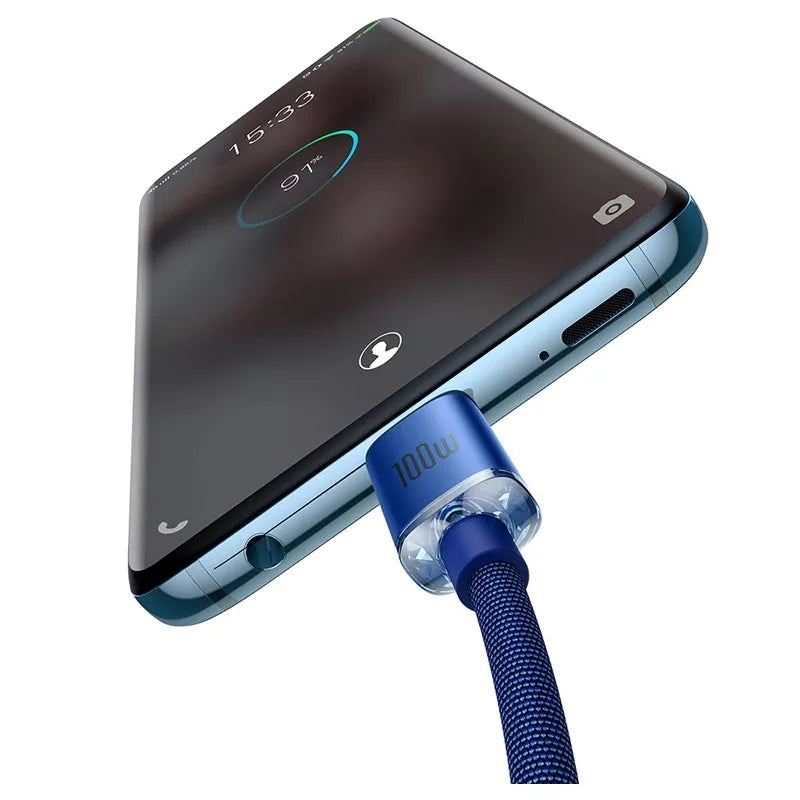 Baseus Crystal Shine USB-C / USB-C Cable CAJY000703 - 2m - Blue
