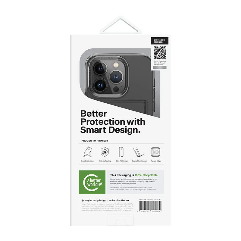 UNIQ Air Fender ID Series Phone Case for iPhone 15 Pro – Smoked (Grey Tinted)