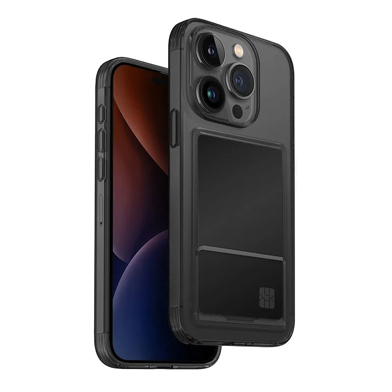 UNIQ Air Fender ID Series Phone Case for iPhone 15 Pro – Smoked (Grey Tinted)
