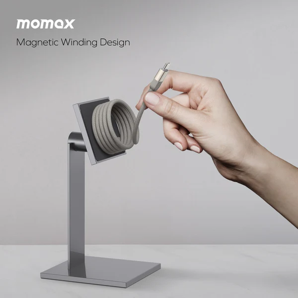 Momax Elite Mag Link 100W USB-c To USB-c Magnetic Cable 1m Titanium