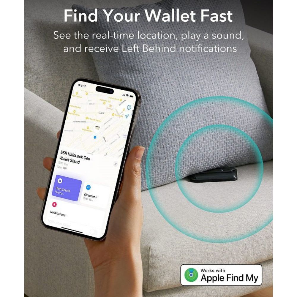 ESR Halo Lock Geo Wallet Grip Stand Midnight Black