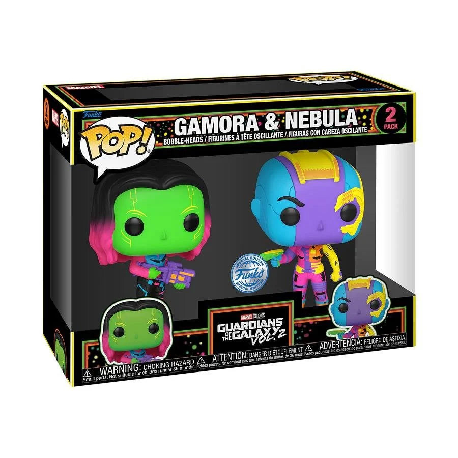 Pop! Marvel: Guardian of the Galaxy - Gamora & Nebula 2pk (BLKLT)(Exc)