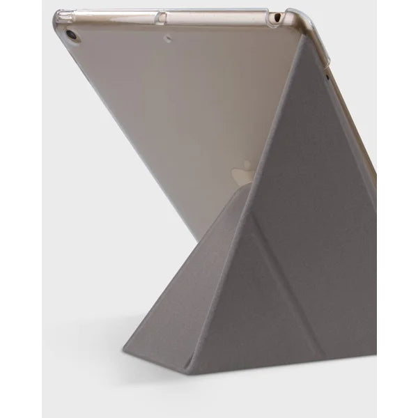 جراب UNIQ Yorker Canvas مع حامل لجهاز iPad 9.7 بوصة (2017/2018) باللون الرمادي