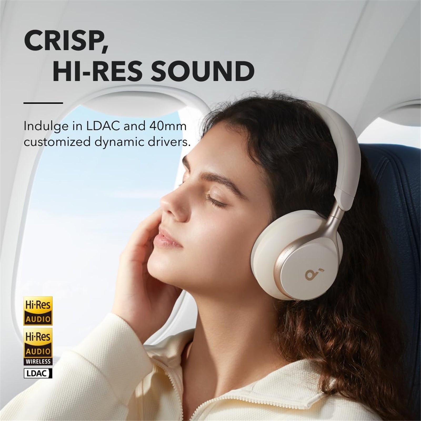 Anker Soundcore Space One Noise Cancelling Headphones - Latte Cream