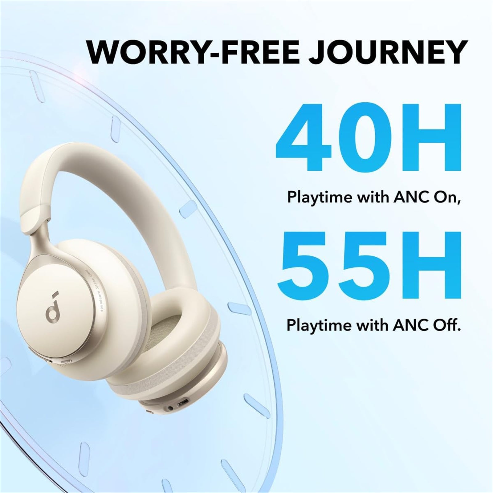 Anker Soundcore Space One Noise Cancelling Headphones - Latte Cream