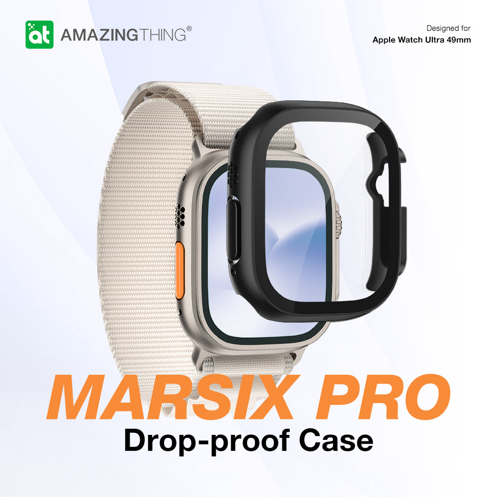 At apple watch ultra marsix pro bumper with glass 49mm black