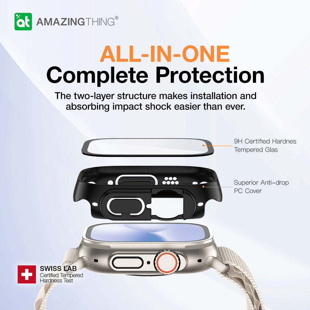 At apple watch ultra marsix pro bumper with glass 49mm black