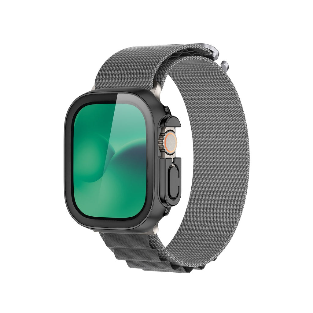 Amazing Thing Marsix Pro designed for Apple Watch Ultra 49mm case cover with built in Tempered Glass Screen Protector - Space Gray