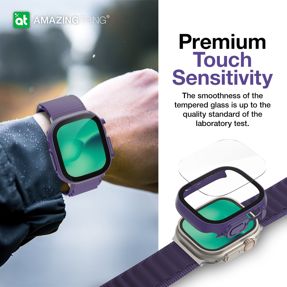 At Apple Watch Ultra Marsix Pro Bumper With Glass 49mm Purple