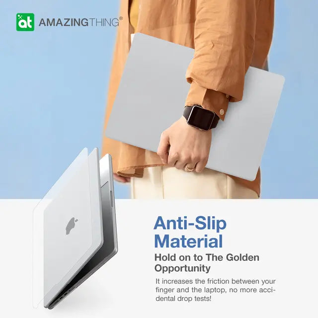 At marsix pro macbook 16'' pro case with magnetic stand matte clear+grey