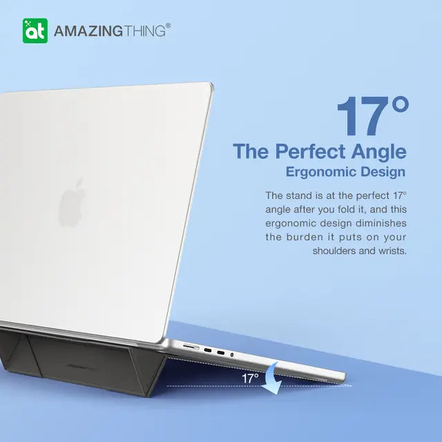At marsix pro macbook 16'' pro case with magnetic stand matte clear+grey