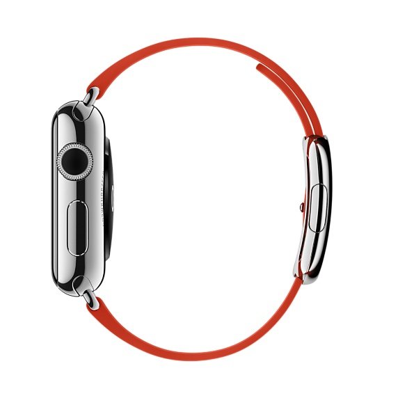 سوار Apple Watch متوسط ​​الحجم باللون الأحمر بتصميم عصري ومتوافق مع ساعات Apple Watch مقاس 38 مم و38/40/41 مم
