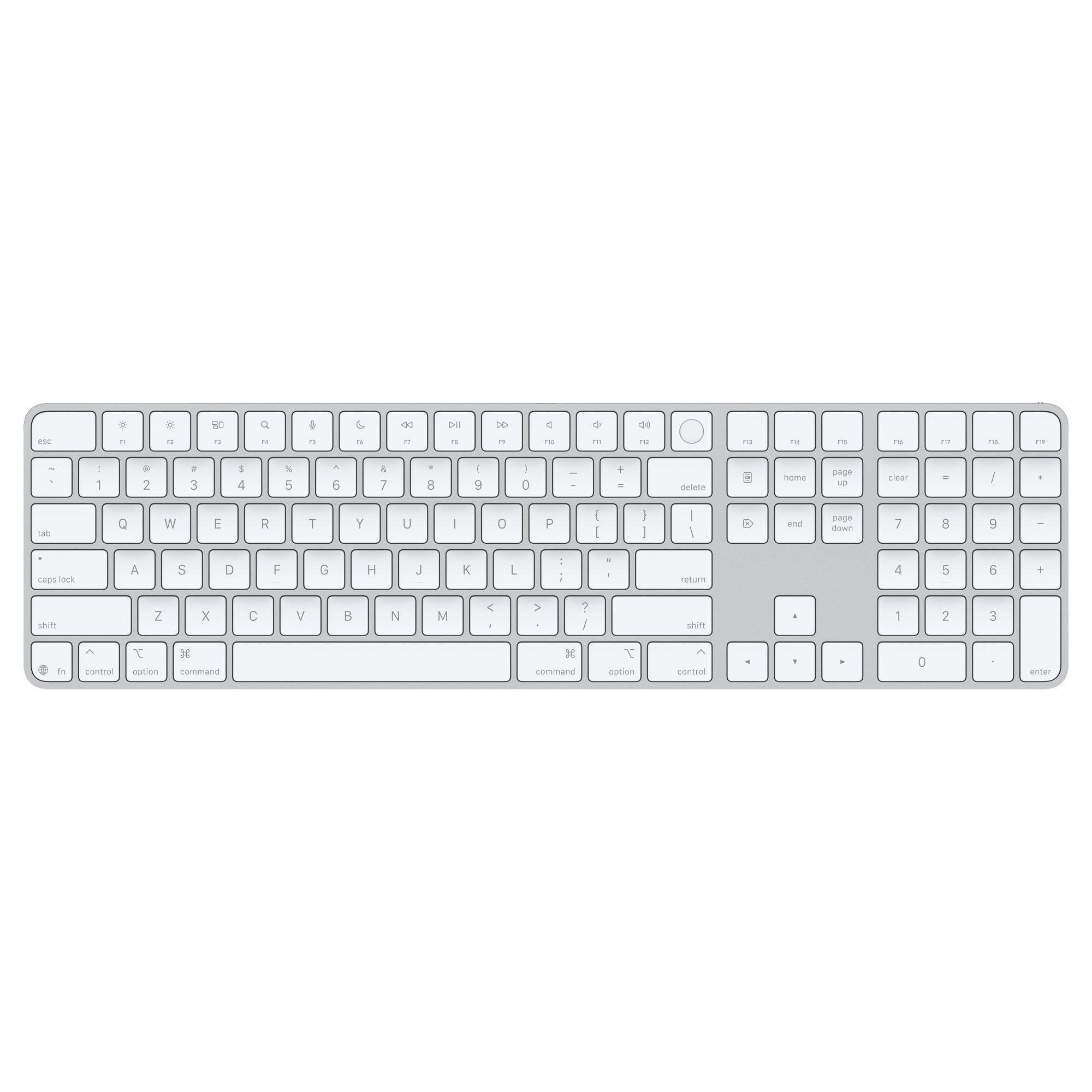 لوحة مفاتيح سحرية مع Touch ID ولوحة مفاتيح رقمية لطرازات Mac المزودة بشريحة Apple silicon (USB–C) باللغتين العربية والإنجليزية 