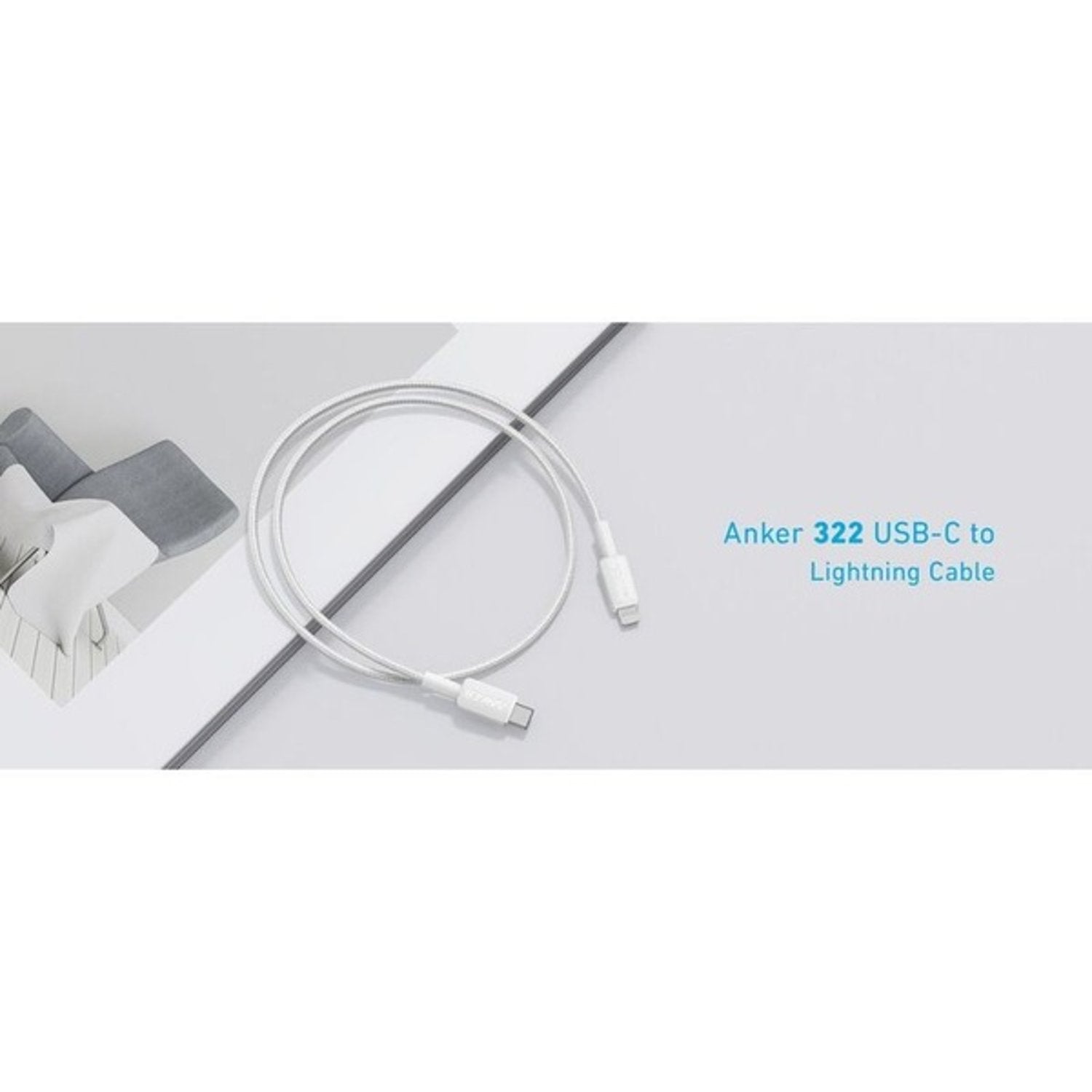 Anker Lightning To USB-C Cable 0.9m White