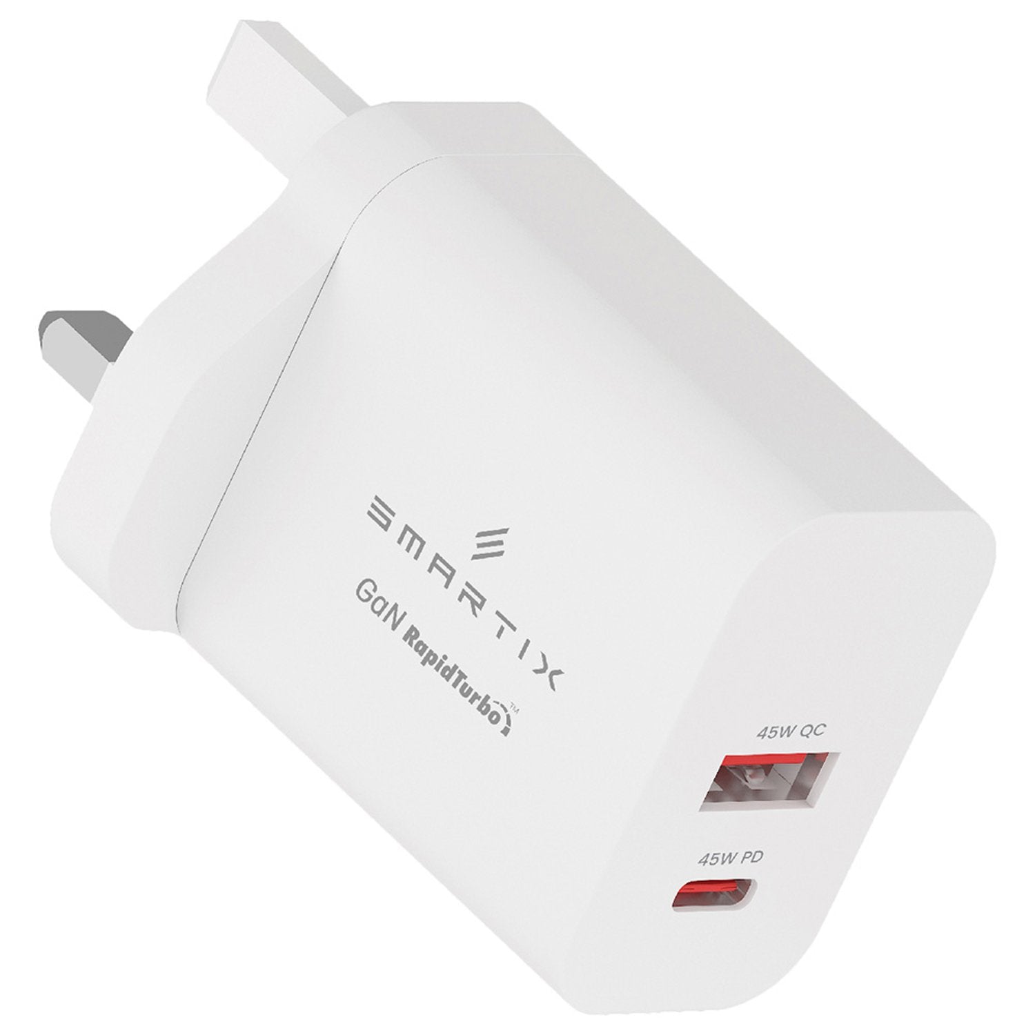 Smartix Premium UK Wall Adaptor 45 W GaN White (Gen 2)
