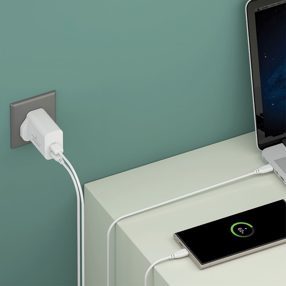 Smartix Premium UK Wall Adaptor 45 W GaN White (Gen 2)