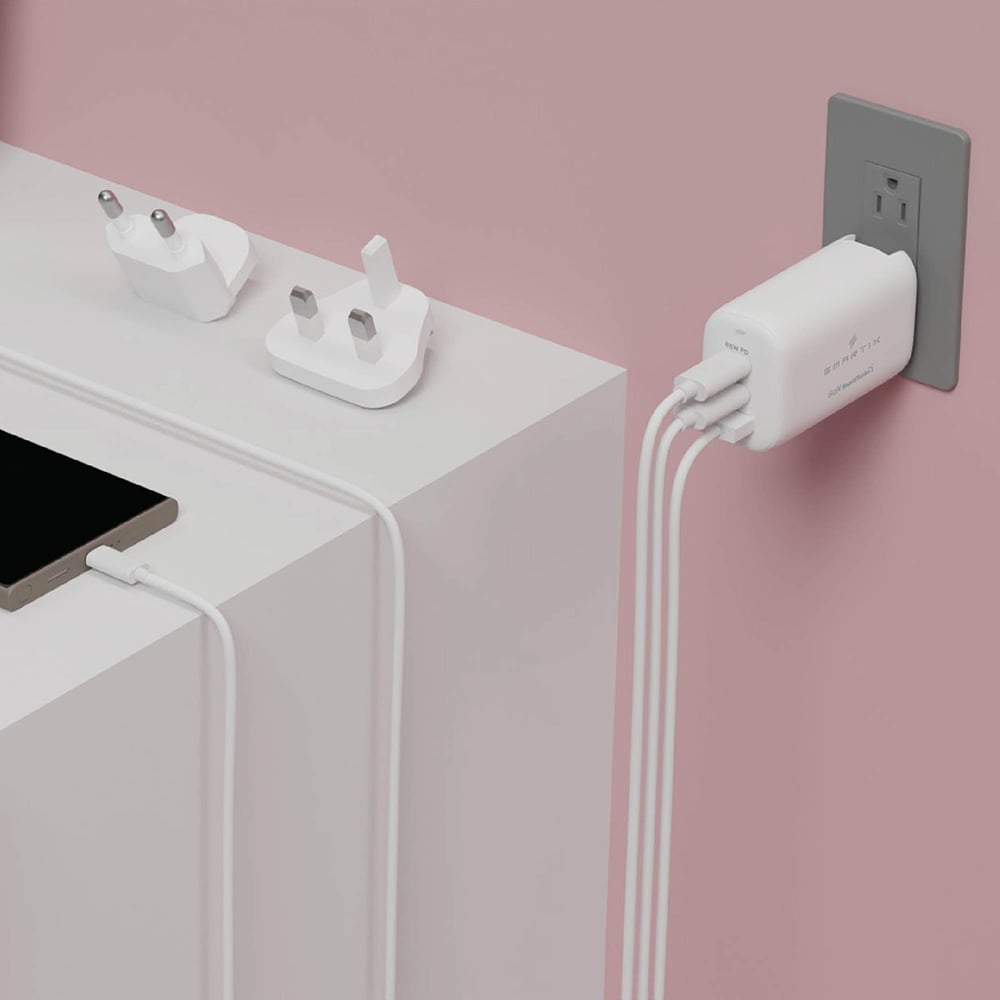 Smartix Premium US/UK/EU Wall Adaptor 65W GaN White – GEN 2