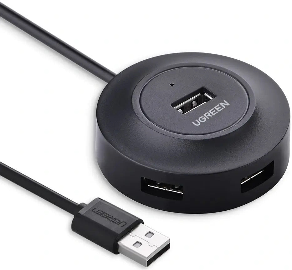 UGREEN USB 2.0 Hub 4 Ports For Your Pc, Cell Phones, Ereaders, Tablets Usb Hub Black