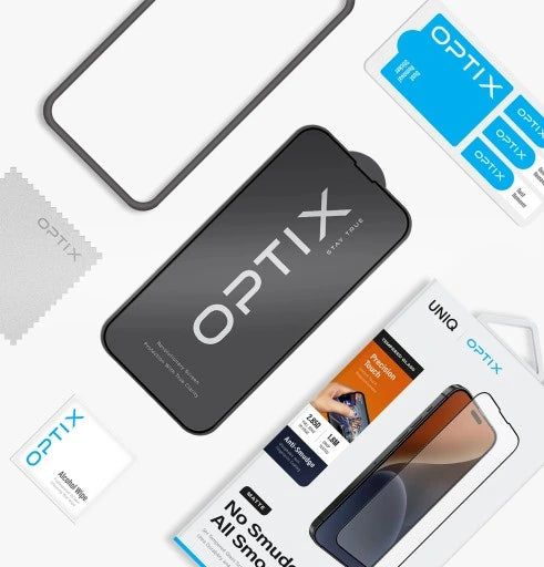 UNIQ Optix Vivid iPhone 16 Pro 6.3" clear tempered glass with applicator