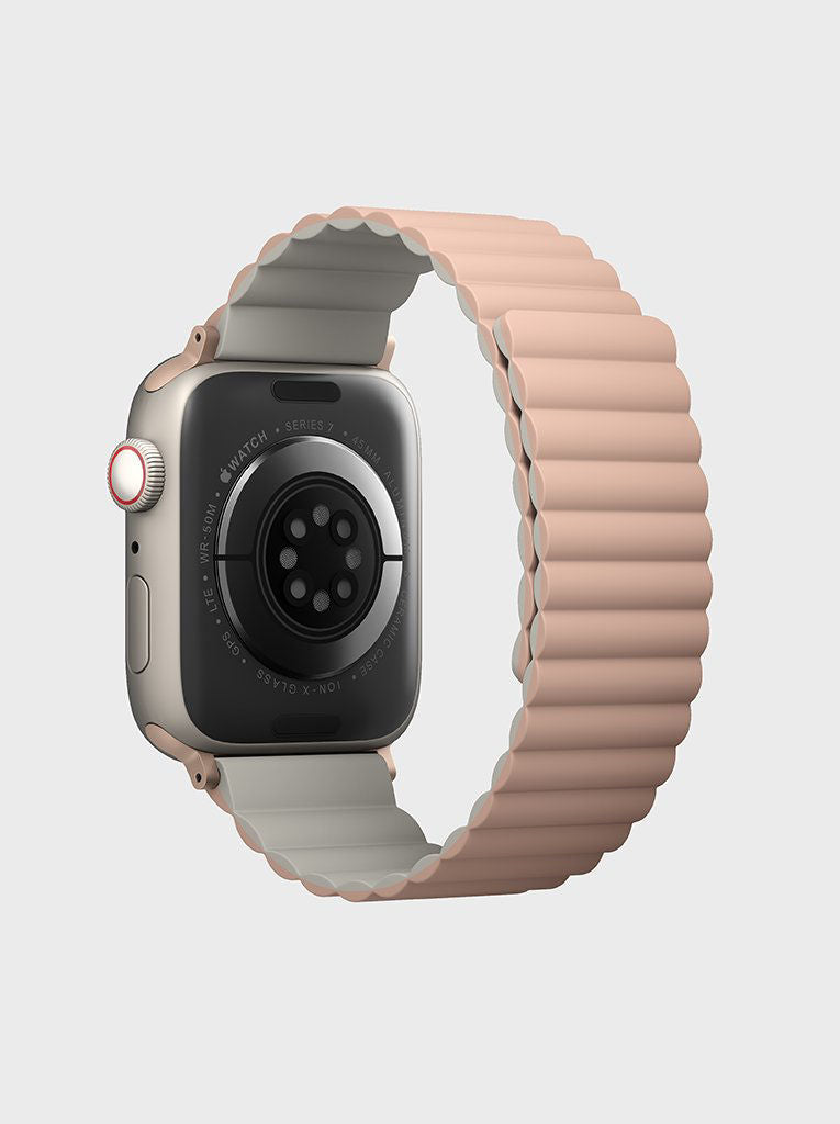 UNIQ Revix Magnetic Silicone for Apple Watch Series Strap 41/40/38mm Blush (Pink- Beige)