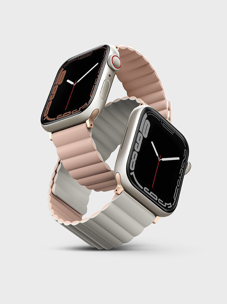 UNIQ Revix Magnetic Silicone for Apple Watch Series Strap 41/40/38mm Blush (Pink- Beige)