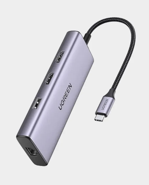 Ugreen 9 in 1 USB C Hub Multi function Dock / 4K@60Hz HDMI / 5Gbps USB A and USB C / SD / TF Card Reader, Multiport Adapter /‎ 100 W / 1Gbps Ethernet Grey