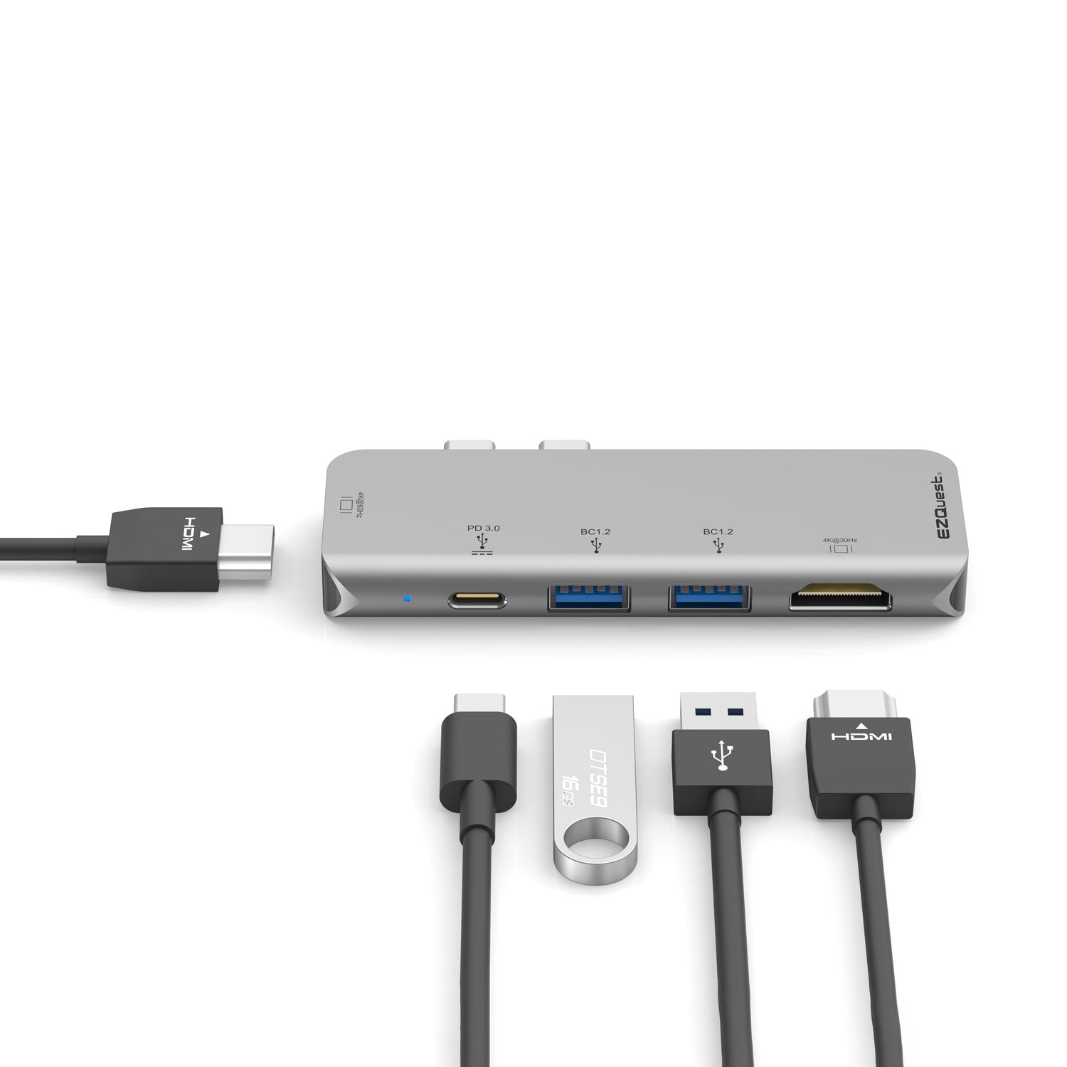 USB-C Dual HDMI Multimedia Hub Adapter 5 Ports with Power Delivery 3.0