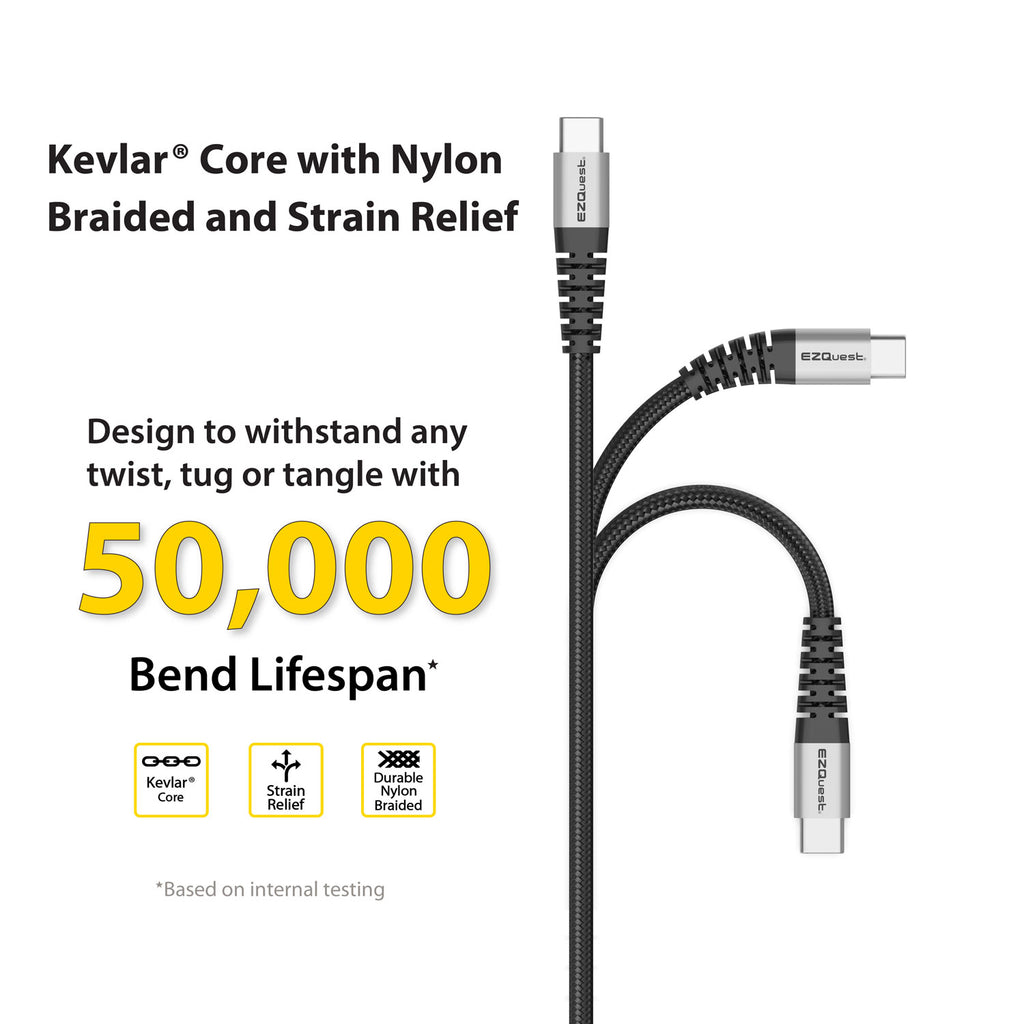 كابل شحن ومزامنة DuraGuard™ USB-C إلى USB-C (1.2 أو 2 متر)