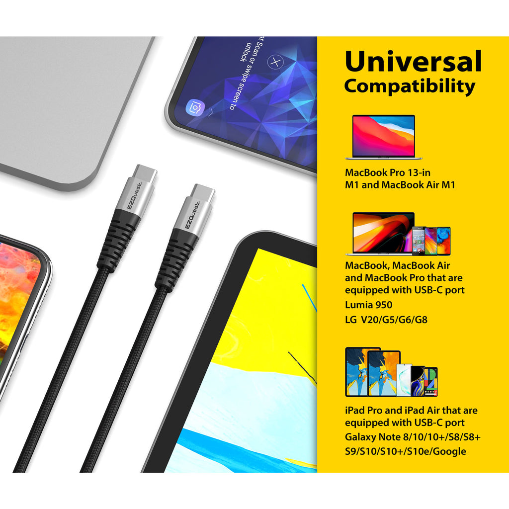 كابل شحن ومزامنة DuraGuard™ USB-C إلى USB-C (1.2 أو 2 متر)